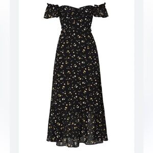 Reformation Floral Black Dress